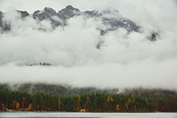 morning in the mountains,lake, autumn, fall, bavaria, germany, austria, canada, eibsee