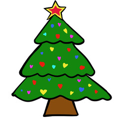 christmas tree isolated on white