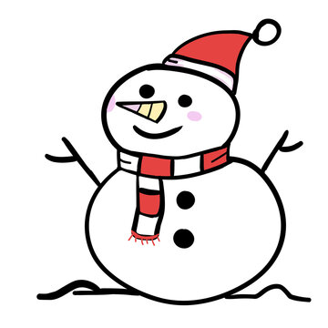 snowman with a broom hat