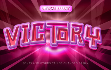 Victory 3d editable text effect style