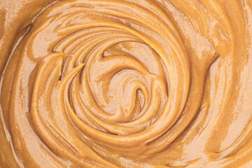 Fototapeta na wymiar Overhead view of creamy peanut butter