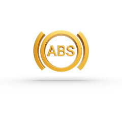 ABS break Car Dashboard Warning Maintenance Icon Sign. Transparent background
