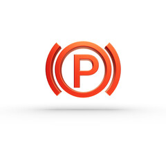 Warning Parking light Car Dashboard Warning Maintenance Icon Sign. Transparent background