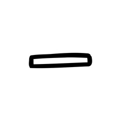 Math symbol minus outline font in outline bubble style isolated on white background. For typography, font, lettering, logo, alphabet, education, abc, branding, presentation, signboard.