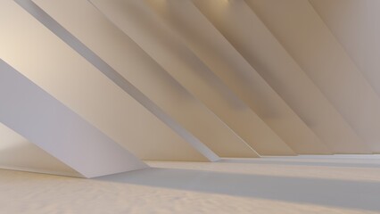 Abstract architecture background geometric wall in interior 3d render
