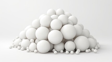 Abstract 3D Spheres Pile Isolated on White. Perfect as Wallpaper, Banner or Corporate Business Concept with Copy-Space for Text