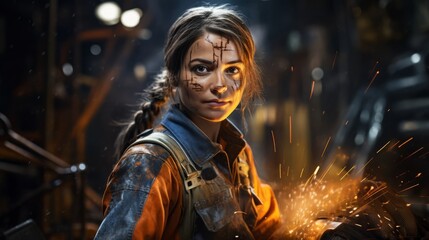 Obraz premium woman working as mechanic