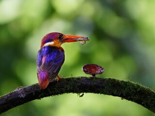 ODKF - Oriental Dwarf Kingfisher with a kill