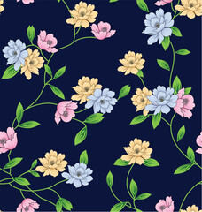seamless vector flower with cheeks design  pattern on background