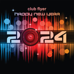 Obraz premium Disco club flyer with colorful elements. Ideal for poster and music background.