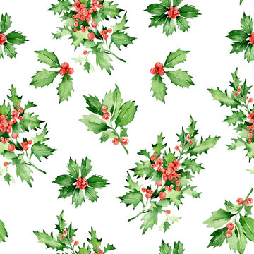 christmas pattern with holly