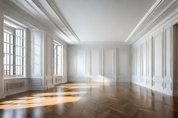 empty room with windows generated ai
