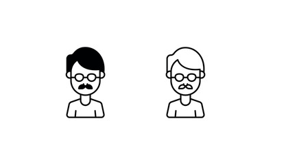 Professor icon design with white background stock illustration