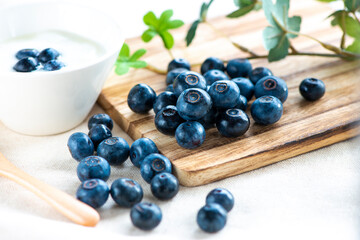 新鮮なブルーベリーとヨーグルト
