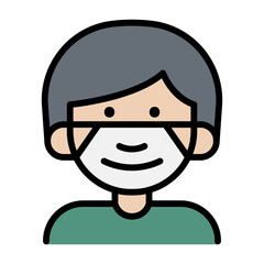Man in face mask icon