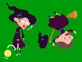 cute kawaii vector sticker wicth dark