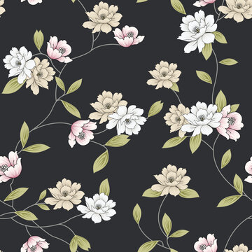 seamless vector flower with cheeks design pattern on background © Parth Patel