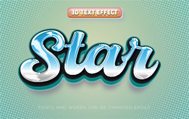 Star 3d editable text effect style