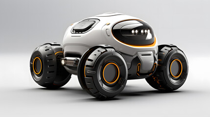  futuristic small robot  with 4 wheels 