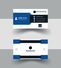 Modern elegant business card design.Professional style mind design for smart person.Versatile use for diffrent platform.White and blue color combination card.Simple color use methode use design