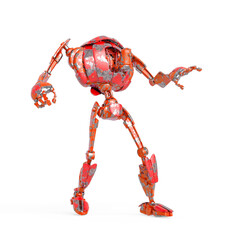 out of date robot in white background