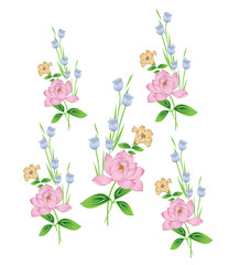 seamless vector flower with cheeks design  pattern on background