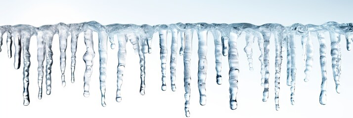icicles on a clean background - obrazy, fototapety, plakaty