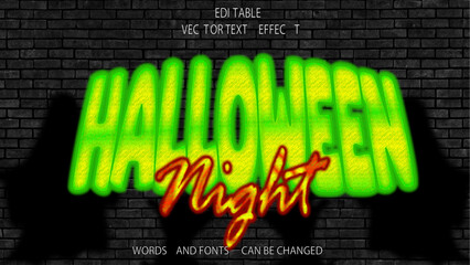 Halloween Night Party Vector Text Effect