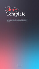 Fototapeta premium Simple vertical gradient background. Social media story template vector illustration.