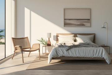 Modern bedroom with minimalistic decoration