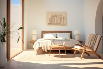 Modern bedroom with minimalistic decoration