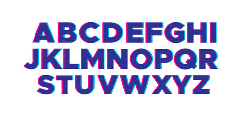 Set of Risograph Capital Letters | Risograph Effect