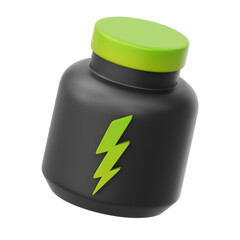 Gym Supplement 3D icon Isolate Transparent Background, 3D Rendering illustration