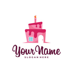 Cake House logo design vector. Icon Symbol. Template Illustration