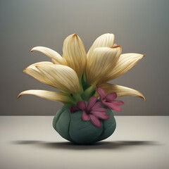 Flower in a vase. Generative AI.