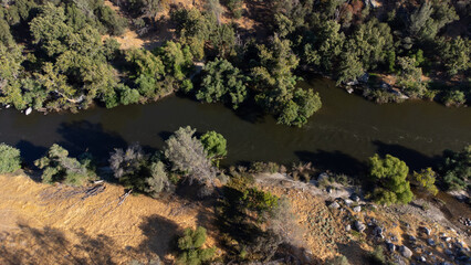Aerial View of Kern River, Sequoia National Forest, Kern County, California 