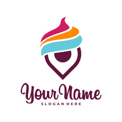 Point Cake logo design vector. Icon Symbol. Template Illustration