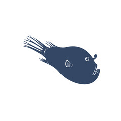 Deep sea fish vector illustration design. Deep Sea fish logo design Template.