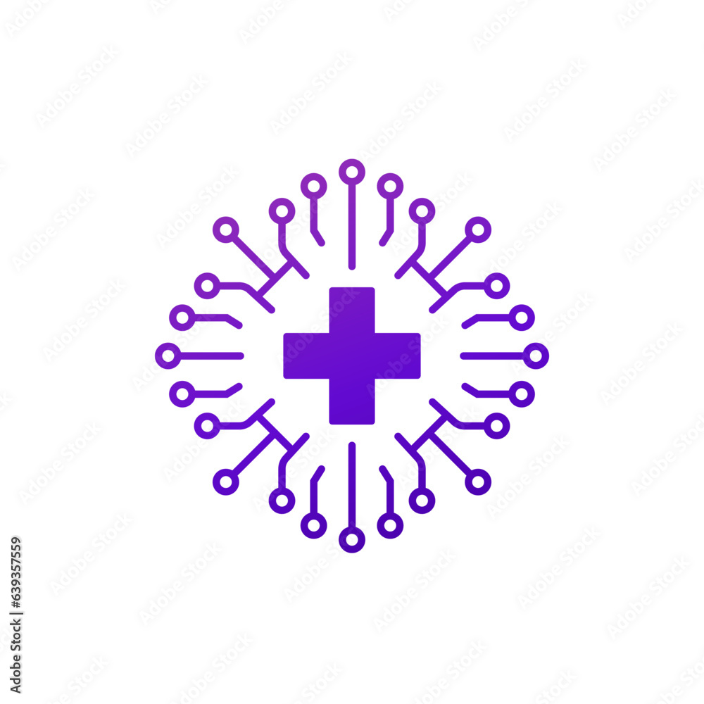 Poster AI in healthcare icon on white