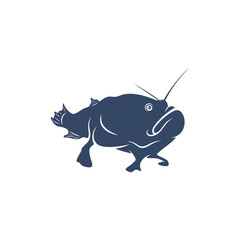 Deep sea fish vector illustration design. Deep Sea fish logo design Template.