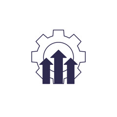 efficiency and production growth icon on white