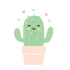 Cute Pastel Cartoon Cactus Illustration