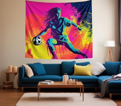 mulher jogadora de futebol feminino 