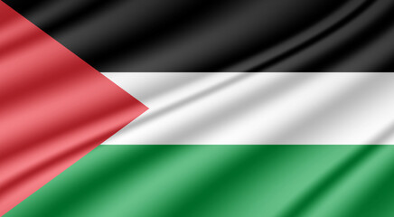 Palestine realistic wavy flag vector background design