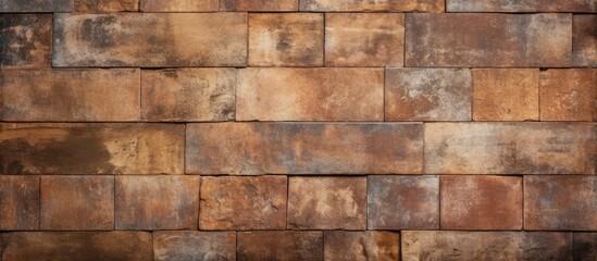 Obraz premium Grunge brown ceramic tile wall for background