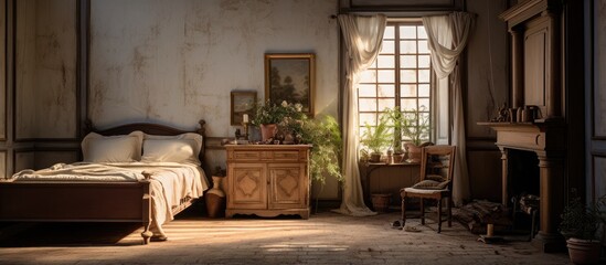 Old style bedroom interior