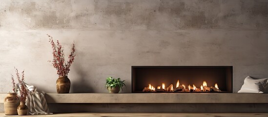 Fireplace operated by gas