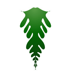 Set of Tropical leaves isolated on white background ,tree folded from green paper on white background with clipping path