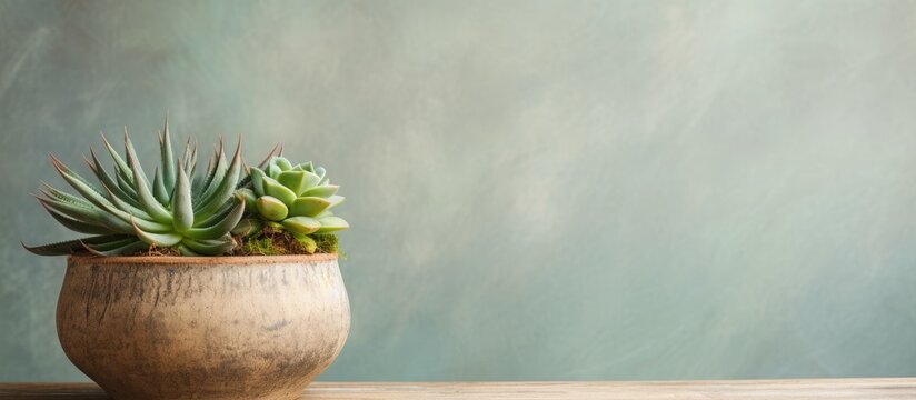 Succulent in vintage pottery