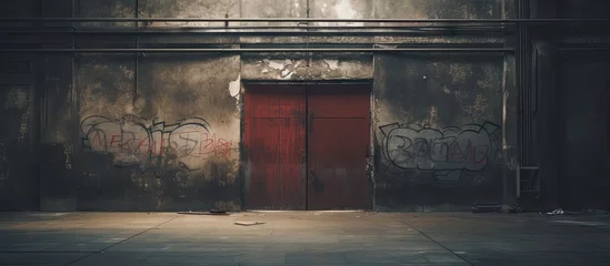 Fotobehang Oude deur abandoned factory entrance